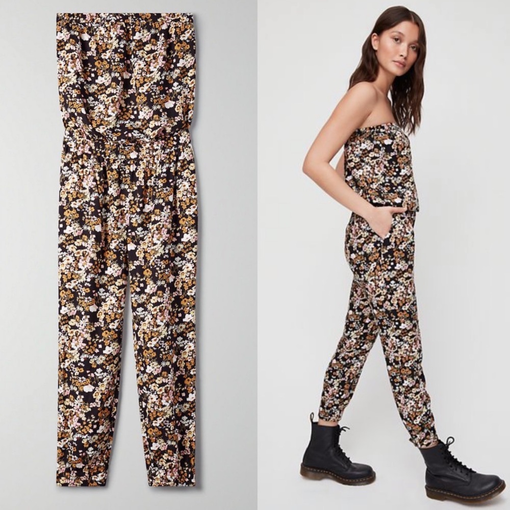 Aritzia Sunday Best Tabata Floral Jumpsuit L
